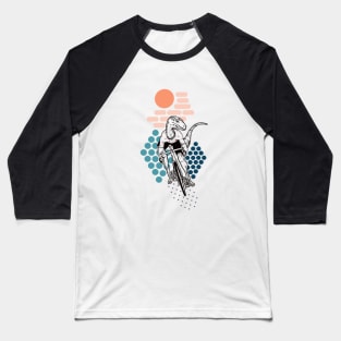 Cycling Dinosaur Baseball T-Shirt